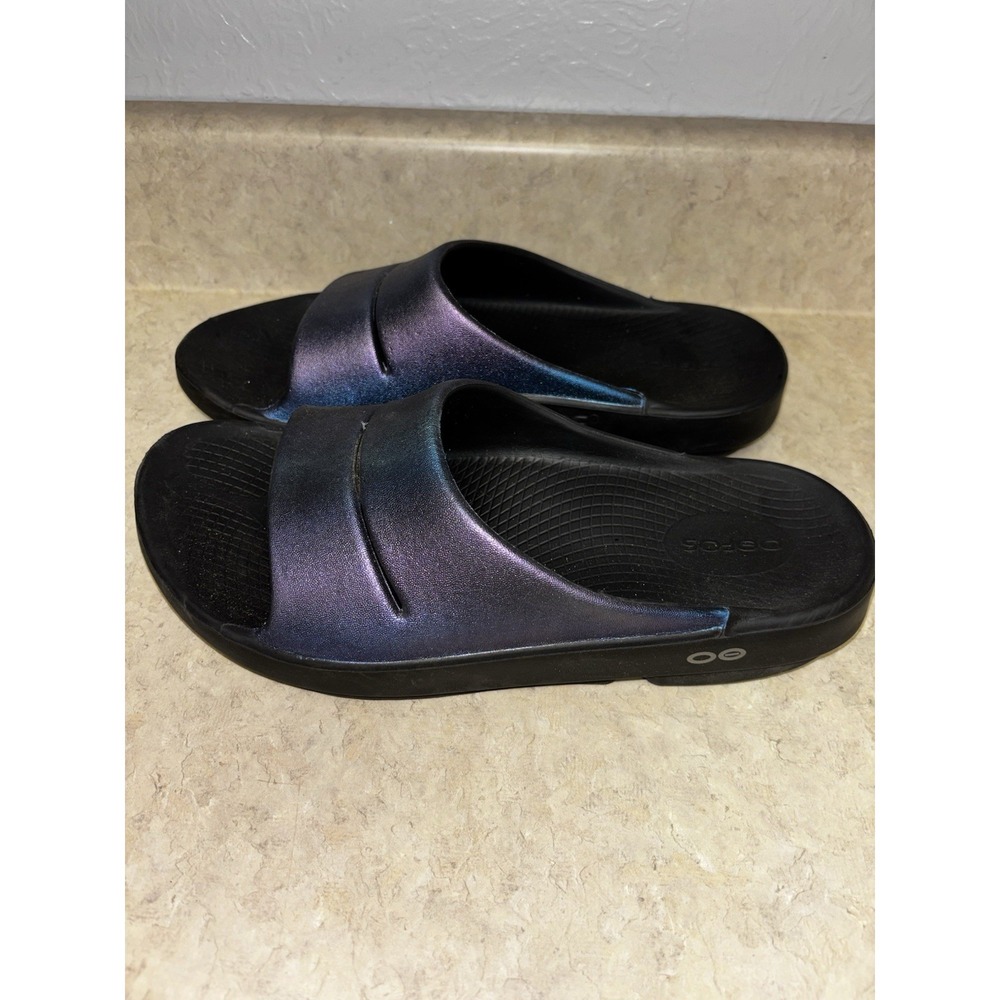OOFOS OOahh Luxe Recovery Slide/Sandals ~Midnight Spectre~ Women's 8/Men's 7